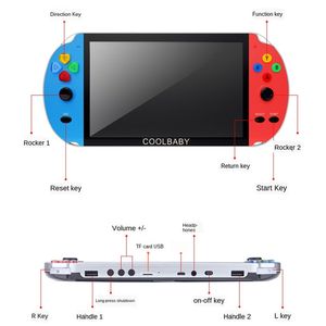 RS-09 Video Game 7inch LCD Double Rocker Draagbare Nostalgische Host Handheld Retro Game Console MP5 voor GBA SFC MD Arcade Games