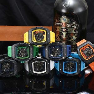 RS Hollow à travers le baril à fond Barreau montre la montre en bois Colorful Hot Sell Watch mâle