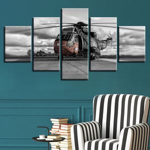 Rs03 hélicoptère moderne toile HD imprime affiches décor à la maison mur Art photos 5 pièces Art peintures pas de cadre
