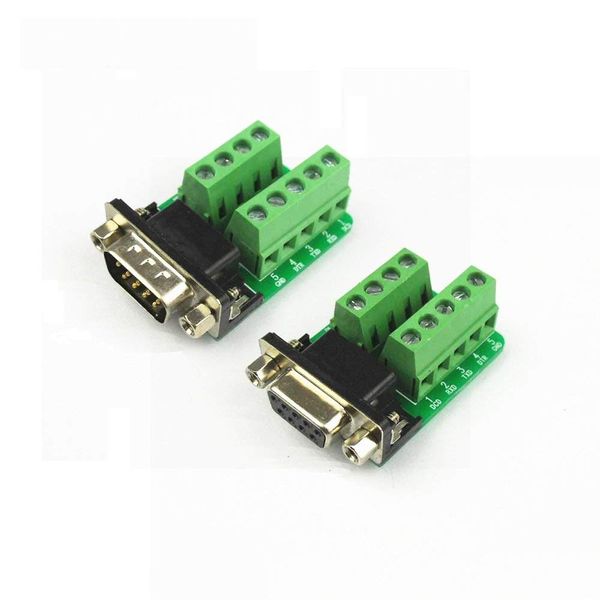 RS232 / 422 /485 señales encabezado del puerto de serie del tablero de ruptura DB9 DB9 Masculino / Adaptador de bloques de terminales