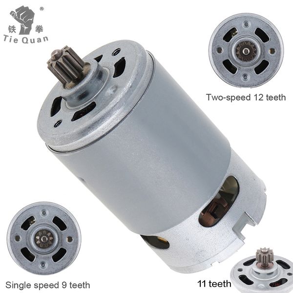 RS550 DC Motor 12V 16.8V 21V 25V 19500 RPM 9 11 12 Dientes Rs 550 Motor de alto torque de alto Tarque para destornillador de taladro eléctrico