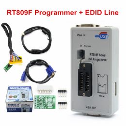 RT809F ISP LCD Programmer avec adaptateurs SOP8 IC Test Clip SOP8 / TSSOP8 Adaptateurs KB9012 / 1.8V Adaptateur / Câble EDID
