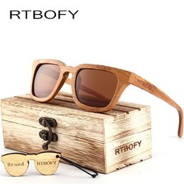 RTBOFY 2017 деревянные солнцезащитные очки мужские квадратные бамбуковые солнцезащитные очки винтажная деревянная HD оправа для линз солнцезащитные очки ручной работы для мужчин очки Oculos272K