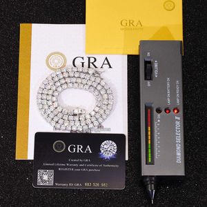 Rts Sieraden S925 Sliver 2mm 3mm 4mm 5mm 6.5mm Geslaagd Test Iced Out Moissanite Gra certificaat Tennis Ketting