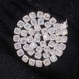 Rts rappeur colliers 10mm 925 argent Sterling Vvs Moissanite diamant chaîne à maillons cubains bijoux pour hommes