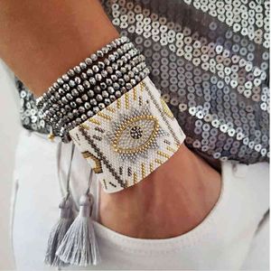 Rttooas turc mauvais œil pour femmes Pulseras Mujer Moda 2020 MIYUKI bijoux à la main métier à tisser perles bracelets porte-bonheur