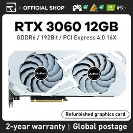 RTX 3060 12GB JIESHUO Nvidia GeForce cartes graphiques double ventilateur GDDR6 192bit DP * 3 PCI Express X16 4.0 GPU prise en charge des jeux sur ordinateur