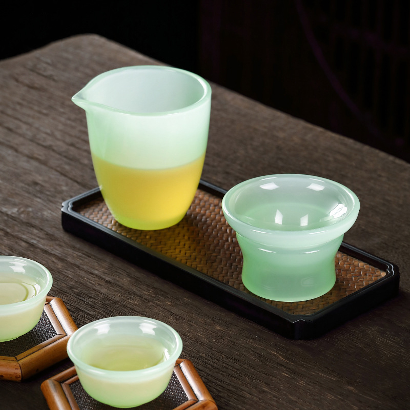 Ru Qing Jade Porcelain Round Mounding Tea Courses الصينية Kungfu Tea Set Set Tea Ceremony Accessories Filter Tea Courser