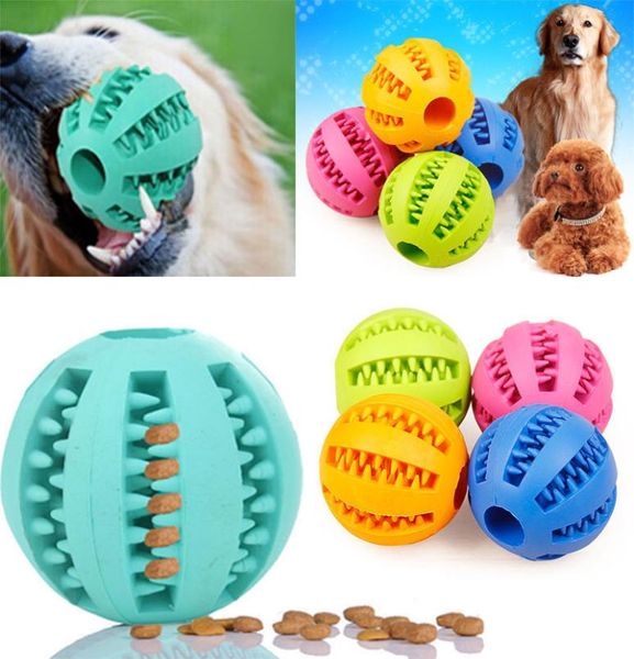 Boule en caoutchouc à mâcher, support de distribution de friandises pour animaux de compagnie, chien, chiot, chat, jouet d'entraînement dentaire J000338215494