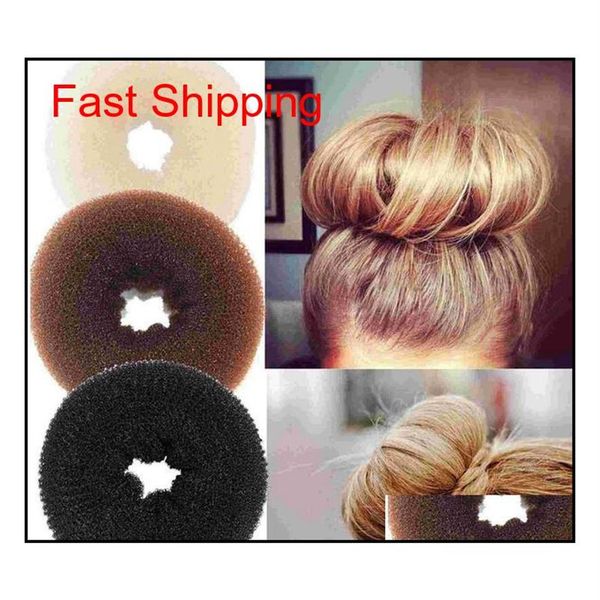 Bandas de goma 24 piezas para dar volumen al cabello Scrunchie Donut Ring Style Bun Scrunchy Poof Bump It Snooki Gjgme Ax9Oc210M