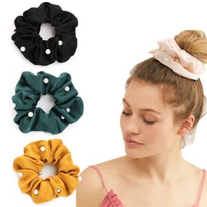 Bandas de goma tocado cinta flor cuerda para el cabello mujer elegante cola de perla elástico anillo de intestino grueso accesorios de moda coreana 1594