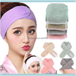 Élastiques Bijoux Jewelryest Réglable Enveloppement De Cheveux Bandeau Pour Femmes Simple Couleur Bonbon Beauté Maquillage Éponge Doux Salon Spa Facial Hea