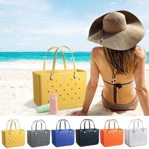 Sacs de plage en caoutchouc EVA avec trou imperméable à l'eau sac fourre-tout en Silicone ouvert Durable pour les sports de piscine de plage en plein air 230516