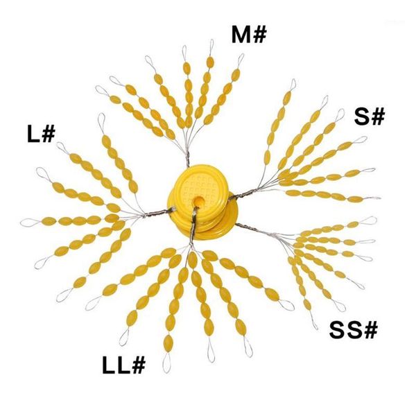 Bouchon de flotteur en caoutchouc, arrêt de ligne de Bobber, haricots spatiaux, boîte de matériel de pêche, leurre ovale, 1236R