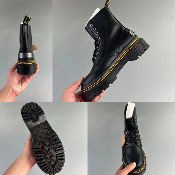 Botas de plataforma de goma para hombre, zapatos terrestres de diseñador, botines de mezclilla clásicos para mujer, botas negras para senderismo, trabajo y motocicleta