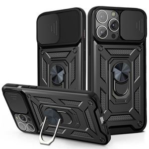 tpu pare-chocs armure glissière housses de protection pour iPhone 13 12 11 Pro Max XR Samsung S22 A03S A13 Lite A33 A53 A73 M52 5g A03 Ultra double coque de protection avec anneau magnétique