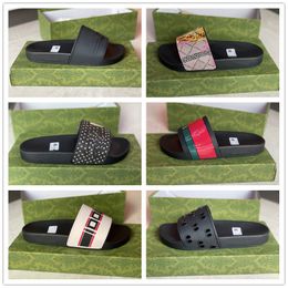 Rubberen dia's Sandalen Bloemenbrokaat Dames Heren Slipper Platte bodems Slippers Damesmode Gestreepte strandslippers