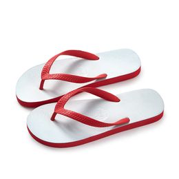 Rubberen pantoffels ouderwetse Thaise zomerstrandvrije tijd antislip heren- en dameskoppels slijtvaste slippers rood