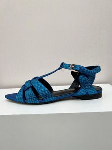 Sandales romaines antidérapantes à semelle en caoutchouc Chaussures de designer pour femmes à bout ouvert circulaire à fond plat Chaussures d'usine avec taille de boîte 35-43