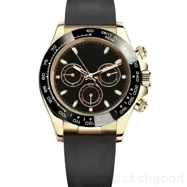 Bracelet en caoutchouc mens montre designer montres mouvement automatique paul newman chronographe montre-bracelet tout cadran travail plaqué or bp usine dh04 C23