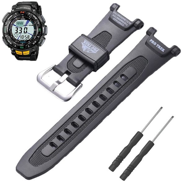 Brotte en caoutchouc adaptée à Casio Protrek PRG240 PRG40 Pathfinder Series Mens Sport Imperproof Watch Band Accessoires 240409