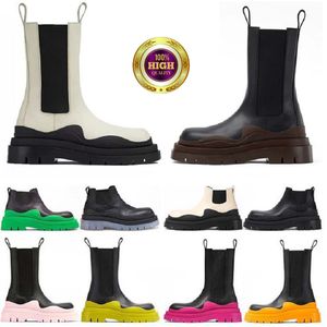 Pneu en caoutchouc femmes bottes de créateur Chelsea sur le genou botte mode hommes femme moto cheville demi plate-forme antidérapante hiver bottines de neige chaussures décontractées