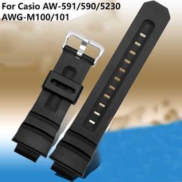 Rubber Horlogeband Voor Casio AW-591/590/5230AWG-M100/101 Horloge Band Accessoires Siliconen Horloge Band Heren Sport waterdicht