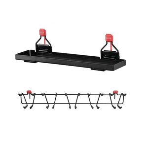 Estante de metal para cobertizo Rubbermaid y estante organizador de almacenamiento multiherramienta de 34 pulgadas, capacidad de 20 libras