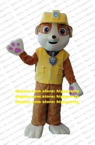 Rubble Hond Mascot Kostuum Volwassen Stripfiguur Outfit Pak Kostuums Verkleed Als Mascottes Lint-knippen zx320