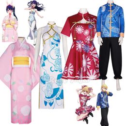 Robe Rubii OSHI NO KO Ai Hoshino Akuamarin, Costume de Cosplay, uniforme Cheongsam, perruque, Costumes de carnaval d'halloween Anime