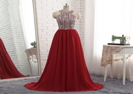 Ruby Bridal 2018 vestidos de fiesta bordeaux chiffon kralen top prom dress luxe aline goedkope off shoulder prom party jurk9653946