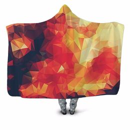 Ruby Diamond 3D Gedrukt Pluche Hooded Deken Voor Volwassenen Jeugd Kinderen Warm Wearable Fleece Throw Deken Thuiskantoor Wasbaar