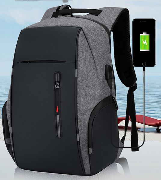Sac à dos pour ordinateur portable avec Logo personnalisable, sac d'affaires de grande capacité pour hommes, sac à dos USB multifonctionnel