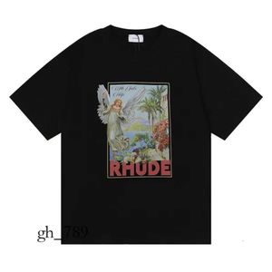 Rude T-shirt T-shirts Designer Femmes Luxe T-shirt Mode À Manches Courtes Europe Amérique Hommes Femmes T-shirts Ronds Rhude Mens Tshirt Haute Qualité Tess Designer 706