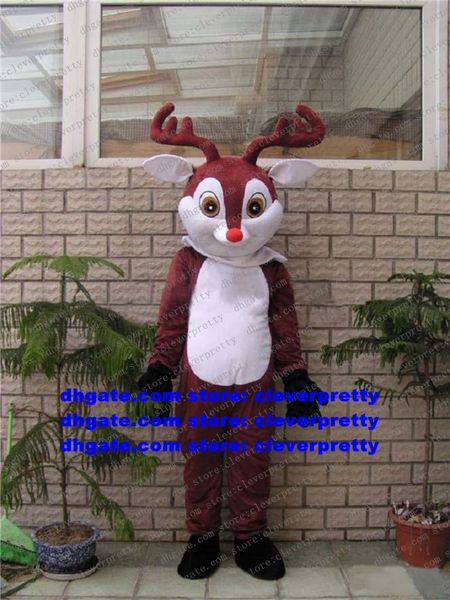 Rudolph Le Costume De Mascotte De Renne De Cerf Au Nez Rouge Mascotte Caribou Rangifer Costume De Personnage De Dessin Animé Adulte Costume Quelqu'un À L'intérieur De L'école Maternelle No.813