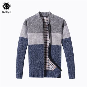 RUELK Marque-Vêtements Printemps Cardigan Mâle Mode Qualité Coton Pull Hommes Casual Marine Redwine Hommes SweatersMX190926