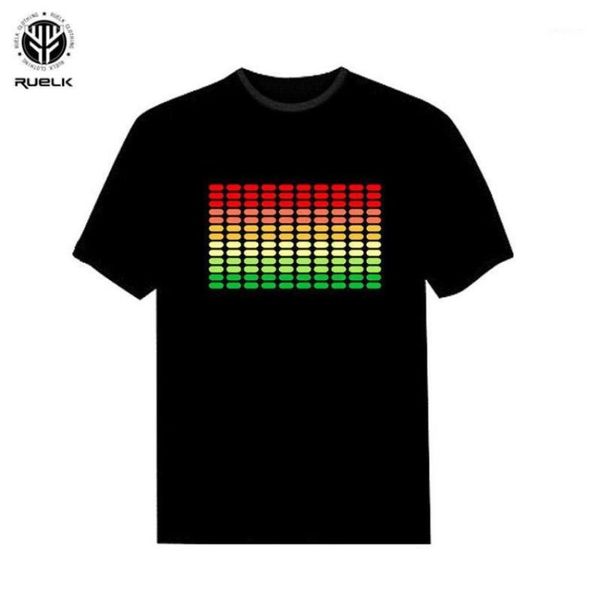 Ruelk 2018 Sound Activated LED T-shirt Light and Down Flashing Equalizer El Tshirt Men For Rock Disco Party DJ T-shirt17746428