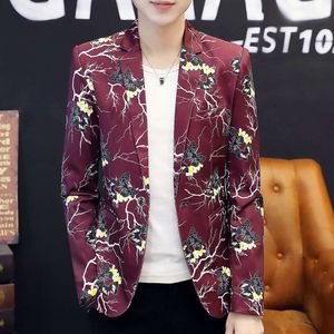 Ruffian en knappe blazer voor heren in de herfst, Koreaanse versie, trend, persoonlijkheid, drukblad, pak, modelabel, slank en casual