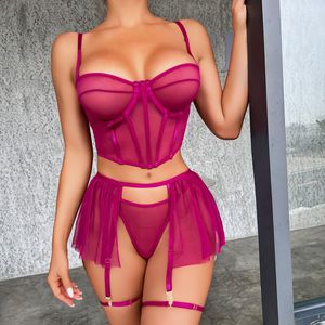 Ruche transparante lingerie doorzichtig sexy damesondergoed hete beha zonder censuur mesh fantasie intiem