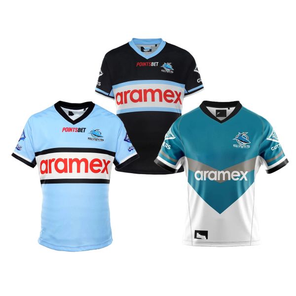 Rugby 2021/22 Cronullasutherland Sharks Men's Replica Home / Away / Heritage Jersey Rugby Tshirt S5xl