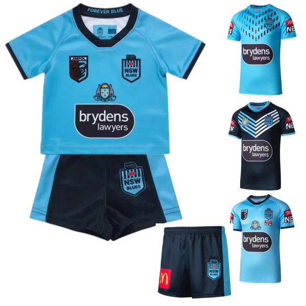Rugby Edad 3 ~ 13 años 2022 Suits para niños Jersey Jersey Qld State of Origin NSW Blues Blues Juvenil Rugby Camisa de rugby para adultos