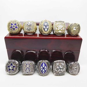 Anneau de championnat de rugby Dallas Cowboys Anneau commémoratif Ensemble de 5 anneaux artisanaux en alliage pour hommes