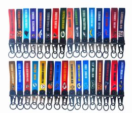 Rugby designer Heren sleutelhanger American football Korte Lanyard Leuke autosleutelhanger Armband voor sleutels Polsband Mobiele telefoonriem Sleutelriem hanger Dhgate AAA