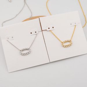 Rugby hanger kettingen ketting echt 18K goud/verzilverd hol strass bungelt glitter sieraden brief cadeau met gratis stofzak