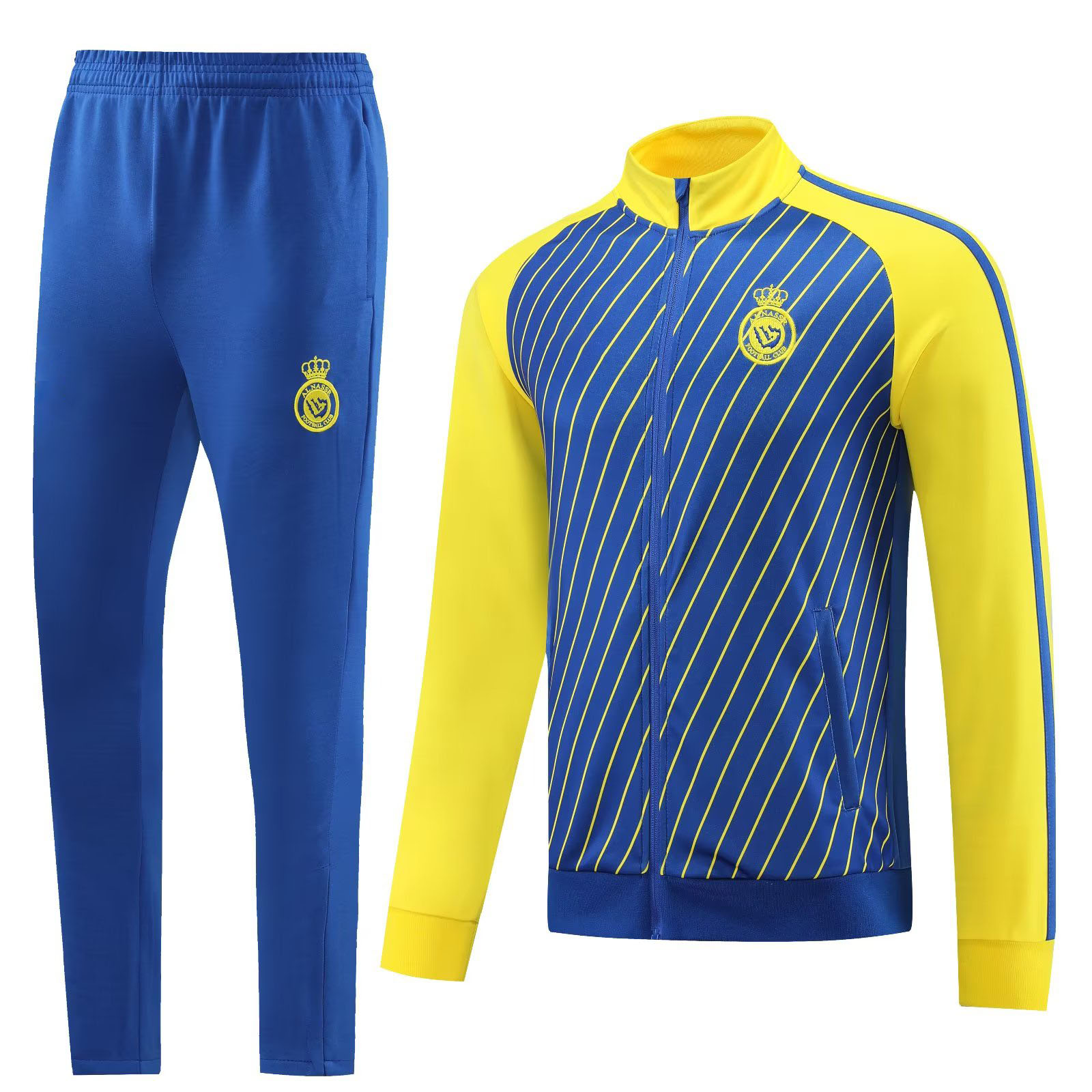 2022 2023 AL NASSR FC Soccer Jacket Tracksuits 22 23 Saudiar Al-Nassr Ronaldo Maillots de Foot Training Suit Blue Yellow Camiseta Set