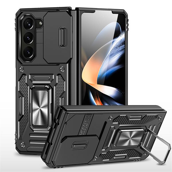 Armor de diseño de armadura de protección de la lente de la armadura estuches para el teléfono para Samsung Z Fold 5 Z Flip 5 Cámara de protección de deslizamiento de patada a prueba de choques