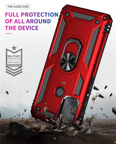 Étui robuste pour Motorola G50 G60 G100 ANTIFORME ANTIFOL SILICONE MATAL MAGNETINE ARMOR Téléphone pour Moto G10 G20 G30 Couverture arrière