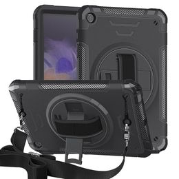 Étui robuste pour SAM Tab A9 + 10,9 pouces TPU + PC Boîtier, amortisseur lourd avec sangle de main à 360 degrés Protection rotatif pour x210 / x216 / x218