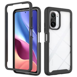 Armure hybride robuste avec étuis antichoc en TPU pour Xiaomi Redmi K40 Pro Note 9T 10 Pro Couverture arrière en acrylique transparent Poco F3m3