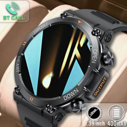 Des hommes de montre intelligents militaires robustes pour Android Xiaomi IOS Sports Watches 1.39 '' Bluetooth Call imperroproping 2023 Smartwatch original